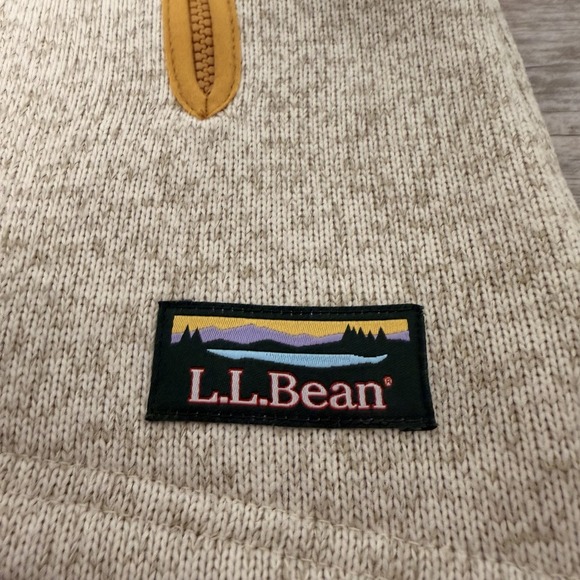 Women's L.L Bean Sweater Fleece Zip Pullover In Warm Gold Size XS - Picture 8 of 12